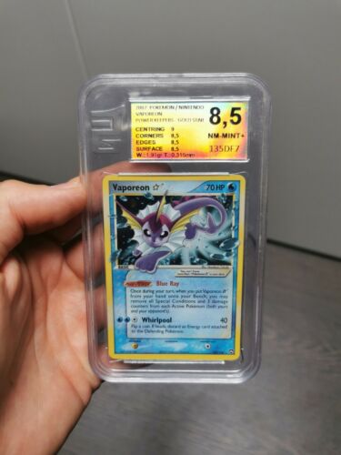 Vaporeon Gold Star European Grading 85 Ex Power Keepers102108 Pokemon Card Psa