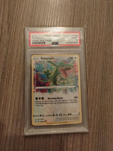 PSA 10 GEM MINT Rayquaza 138185 Rare Vivid Voltage 202