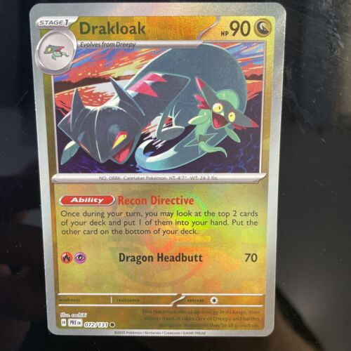 Pokmon TCG Prismatic Evolutions Masterball Reverse Holo Drakloak 072131 Nm