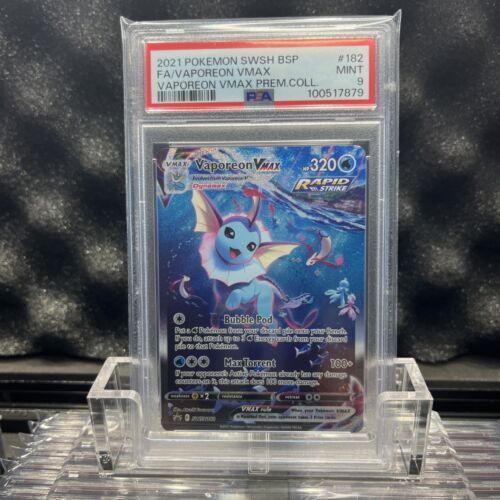 Pokmon Vaporeon VMAX  Sword  Shield Promo  SWSH182  PSA 9