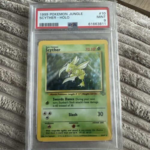 SCYTHER 1064  PSA 9  Jungle WOTC Holo Graded Pokmon Card